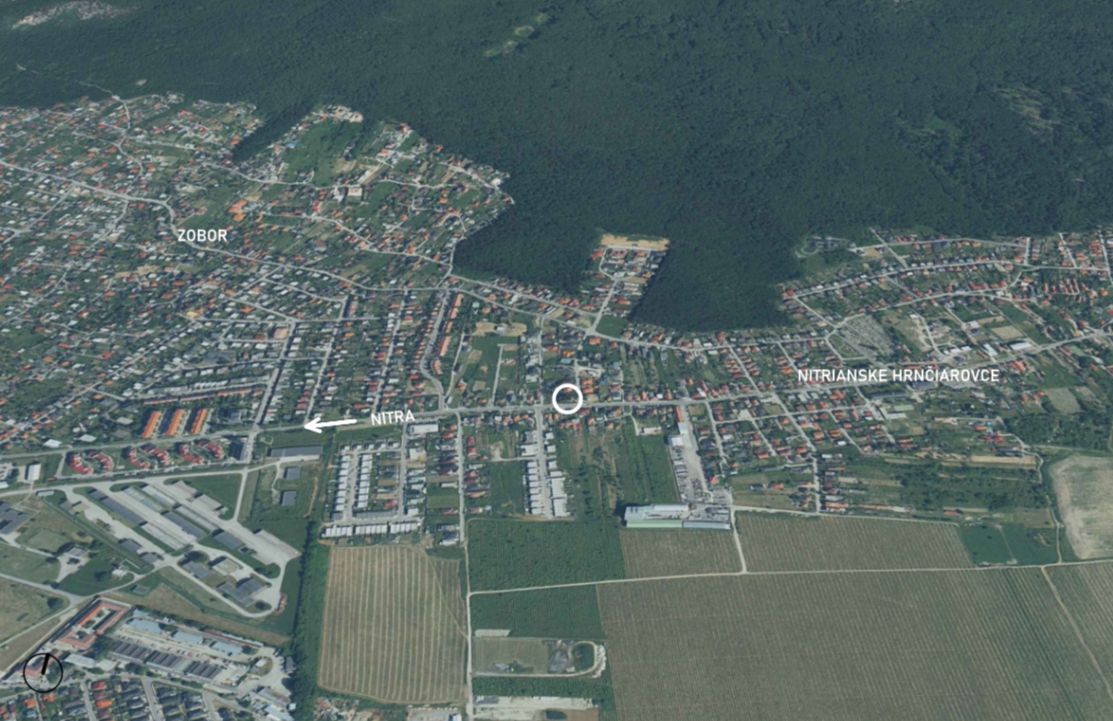 Letecký pohľad na lokalitu Nitrianske Hrnčiarovce